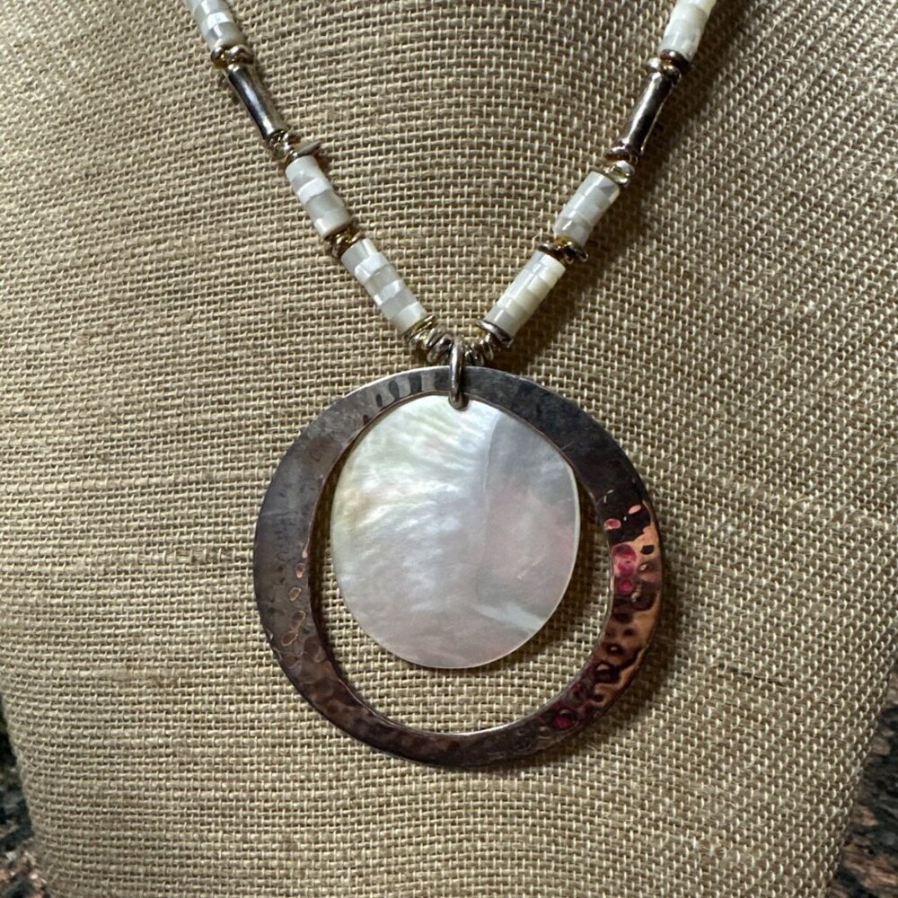 RLM Robert Lee Morris Mother of Pearl and Sterling Silver Necklace